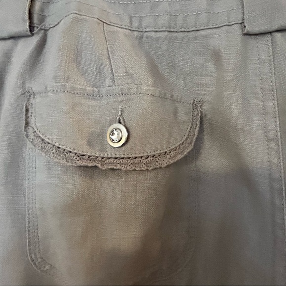 INC International Concepts Women's Beige 100% Linen Wide Leg Pants Size 12 - Picture 3 of 14